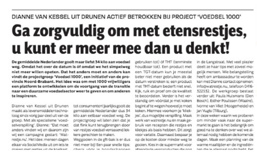 Op de voorpagina van het Weekblad van Heusden